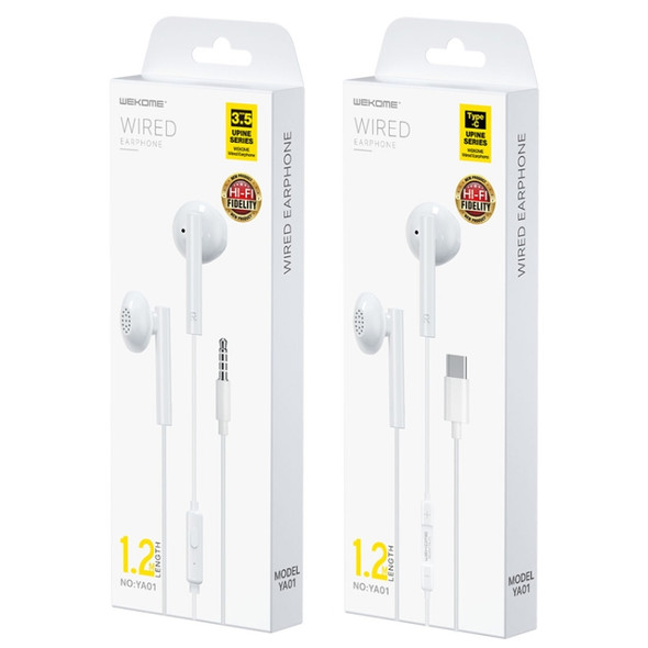 WK YA01 Type-C In-Ear Wired Earphone, Length: 1.2m