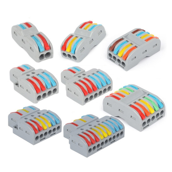 10 PCS SPL-4 4 In 4 Out Colorful Quick Line Terminal Multi-Function Dismantling Wire Connection Terminal