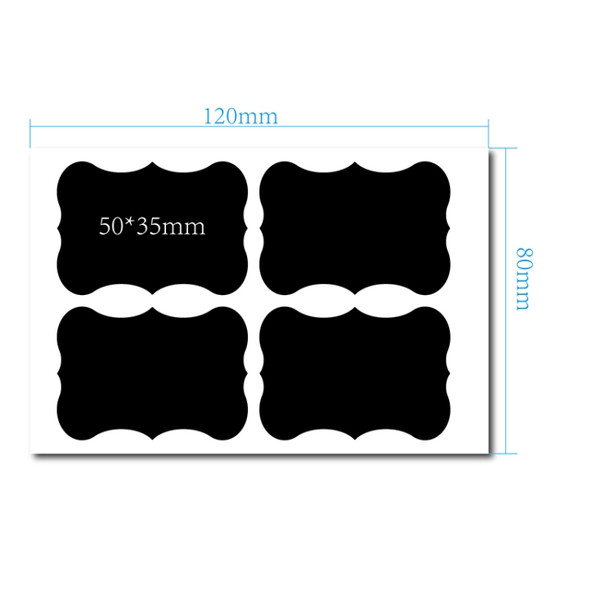 50 Sets Waterproof Removable Storage Bottle Sticker PVC Easy-To-Erasable Blackboard Sticker 4PCS/Set 120x80mm