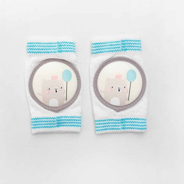 3 Pairs Baby Knee Pads Summer Mesh Thin Cotton Baby Crawling Anti-Fall Elbow Knee Pads Suitable Age: 0-4 Years Old(Blue Balloon Bear)