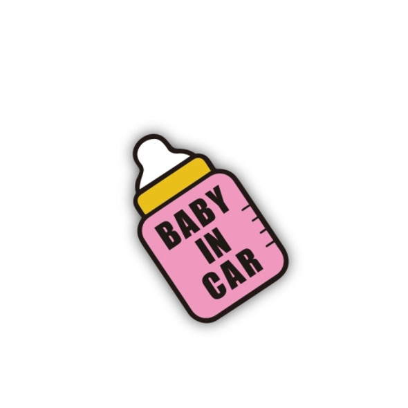 10 PCS There Is A Baby In The Car Stickers Warning Stickers Style: CT223Z Pink Bottom Bottle Adhesive Stickers
