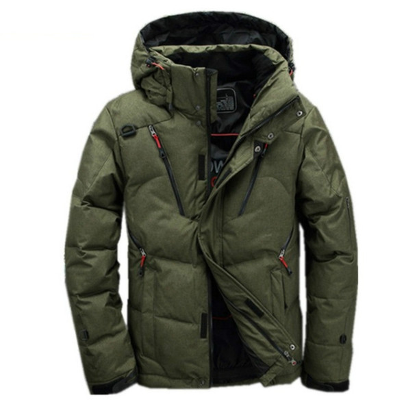 White Duck men coat male Clothing winter Down Jacket Outerwear, Size:XXXXL(Green)