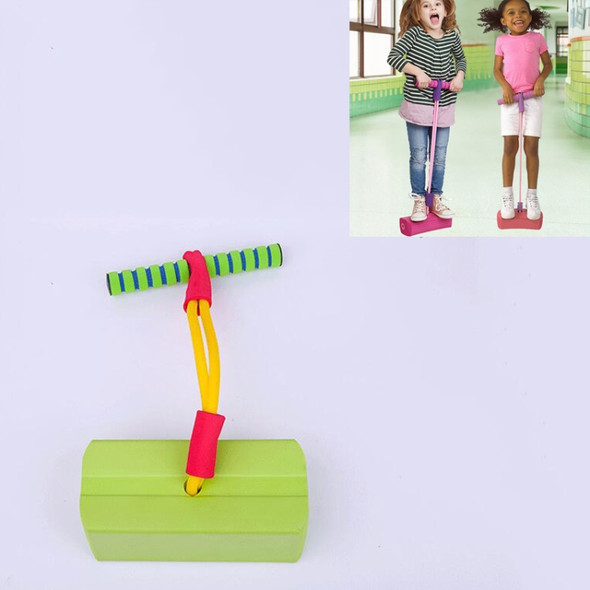 Children Outdoor Sports Interactive Toys Bounce Shoes Kindergarten Training Balance Bouncing(Green)