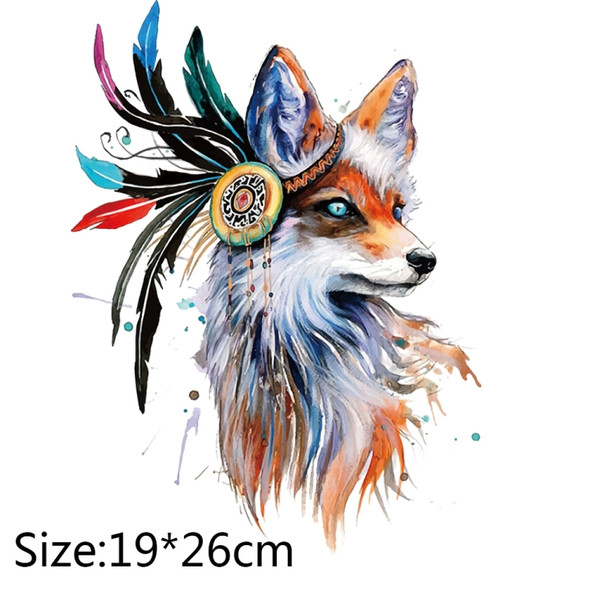 10 PCS Color Fox Offset Ironing Decorative Sticker DIY T-shirt Heat Transfer Pyrography(As Show)