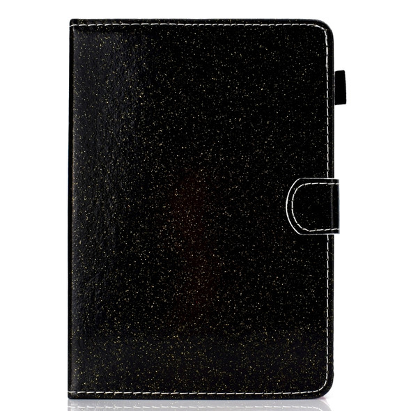 For 8 inch Tablet Varnish Glitter Powder Horizontal Flip Leather Case with Holder & Card Slot(Black)