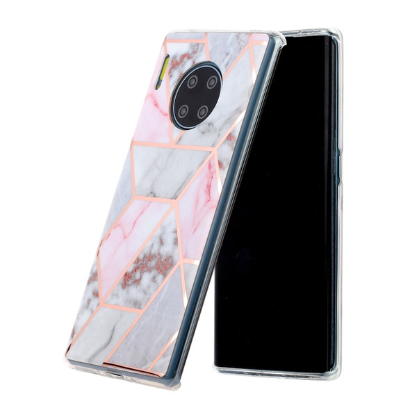 For Huawei Mate 30 Pro Hot Stamping Geometric Marble IMD Craft TPU Protective Case(Hexagon)