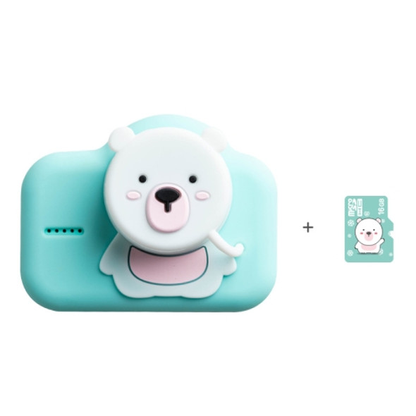 Polar Species Photographable Video HD Portable Cartoon Mini Children Camera, Style:Camera + 16GB TF Card(Green)