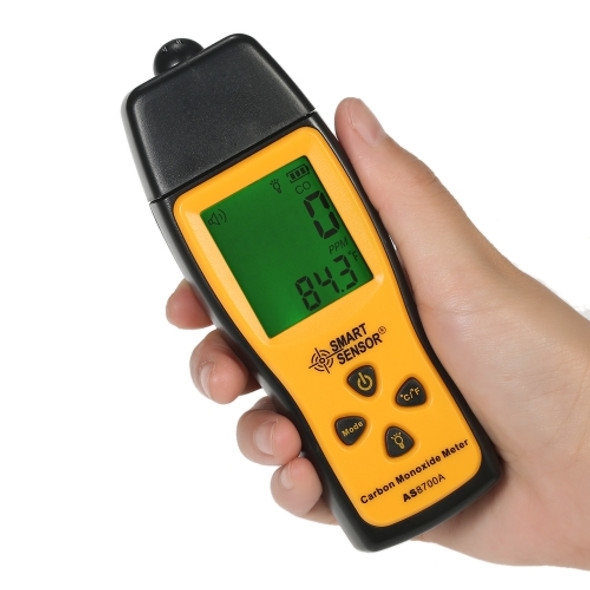 Smart Sensor AS8700A Handheld Carbon Monoxide Meter High Precision Digital CO Leak Detector Analyzer, Sound  Light Alarm, Range: 0-1000ppm