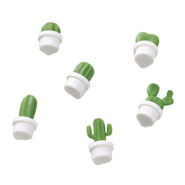 6 PCS/Set Green Cactus Refrigerator Stickers Magnetic Message Stickers Decorative Accessories(White)