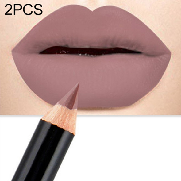 2 PCS Waterproof Cosmetic Matte Lipstick  Pencil Sexy Red(09)