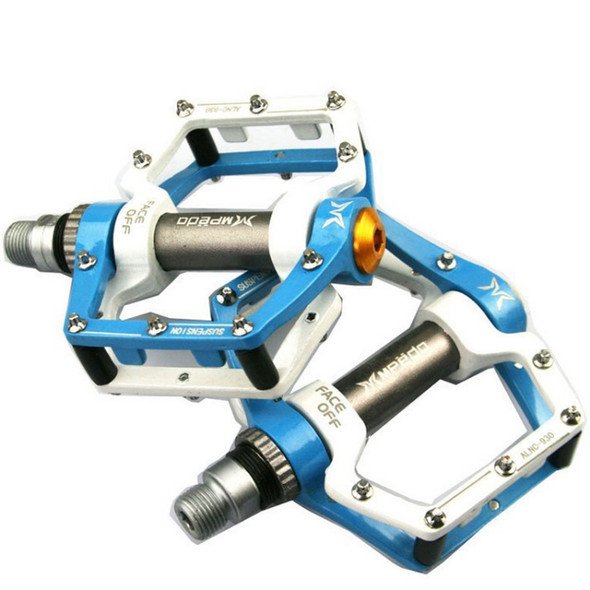 MPEDA Mountain Bike Bearing Pedal Ultra-Light Aluminum Alloy Non-Slip Bearing Pedal, Size: 930(White Blue)