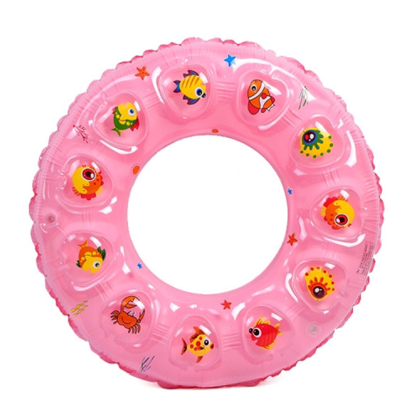 10 PCS Cartoon Pattern Double Airbag Thickened Inflatable Swimming Ring Crystal Swimming Ring, Size:70 cm(Pink)