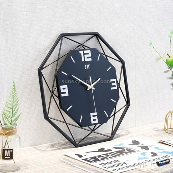 Living Room Creative Wall Clock Home Metal Decorative Quartz Clock, Size:60X60CM(Black)