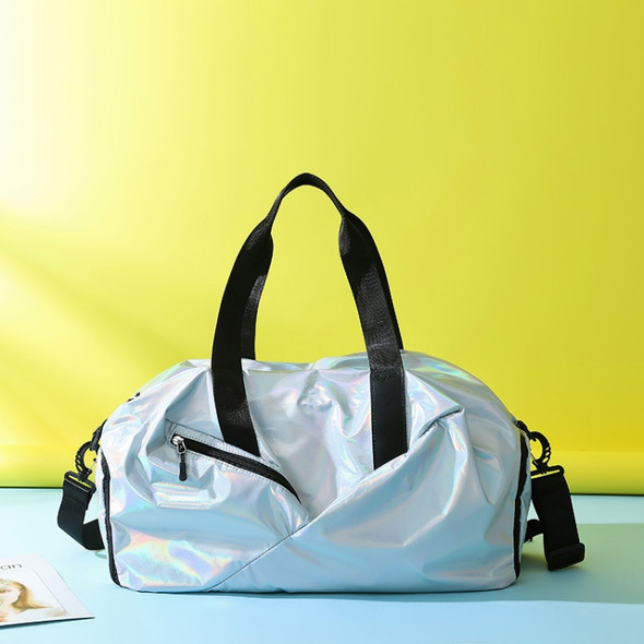 Short-Distance Travel Bag Portable Large-Capacity Lightweight Sports Gym Bag Luggage Bag(Silver )