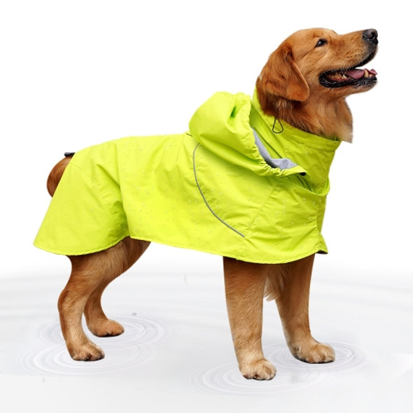 Pet Adjustable Waterproof Nylon Cloth High Collar Detachable Dog Raincoat, Size: XXL(Fluorescent Green)