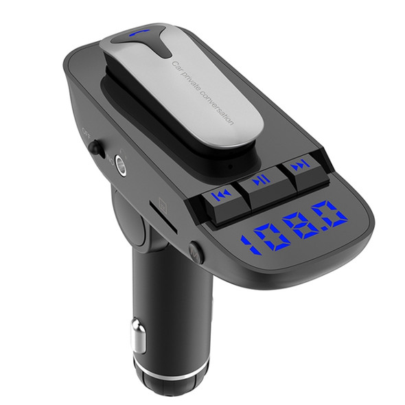 ER9 2 in 1 Hands-Free Calling Car Kit Wireless Bluetooth Headset Dual USB Charger FM Transmitter MP3 Music Player