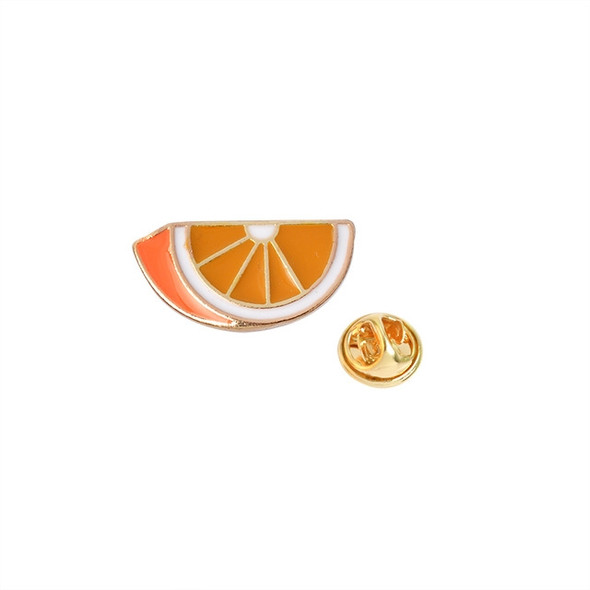 10 PCS Cartoon Fruit Series Alloy Oil-Dripping Cufflinks(Half an orange)