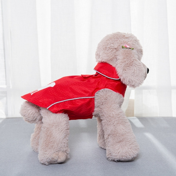 Double-Layer Thin Pet Jacket Small Dog And Cat Reflective Raincoat, Size: XL(Red)