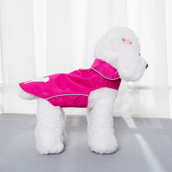 Double-Layer Thin Pet Jacket Small Dog And Cat Reflective Raincoat, Size: L(Pink)