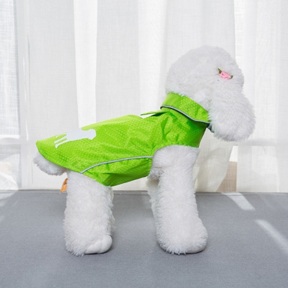 Double-Layer Thin Pet Jacket Small Dog And Cat Reflective Raincoat, Size: M(Green)