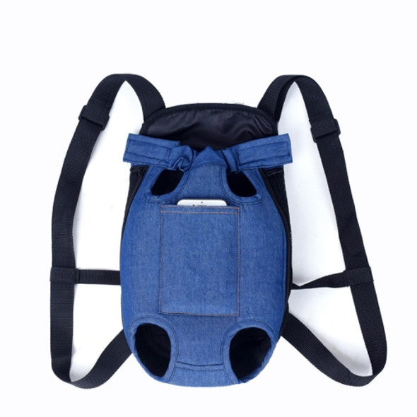 Dog Going Out Foldable On Chest Backpack Pet Carrier Bag, Colour: Blue Denim (Four Seasons)(M)