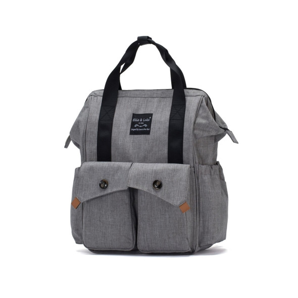 Multifunctional Large Capacity Double Shoulder Mother and Baby Bag(Gray)