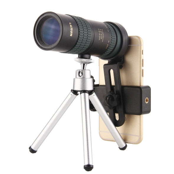 LUXUN 8-24X30 Shimmer Night Vision Single-Cylinder Variation Telescope with Phone Clip & Tripod