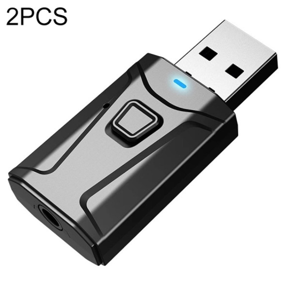 2 PCS Wireless Bluetooth Adapter USB Bluetooth Two-In-One Transmitter Receiver