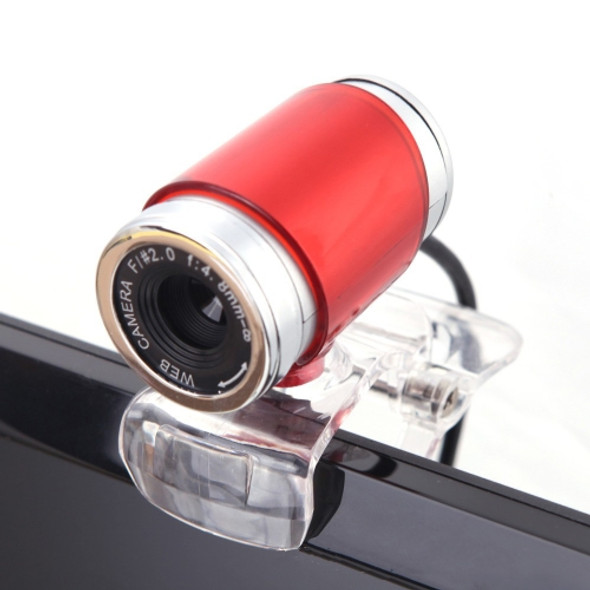 HXSJ A860 30fps 480P HD Webcam for Desktop / Laptop, with 10m Sound Absorbing Microphone, Length: 1.4m(Red)