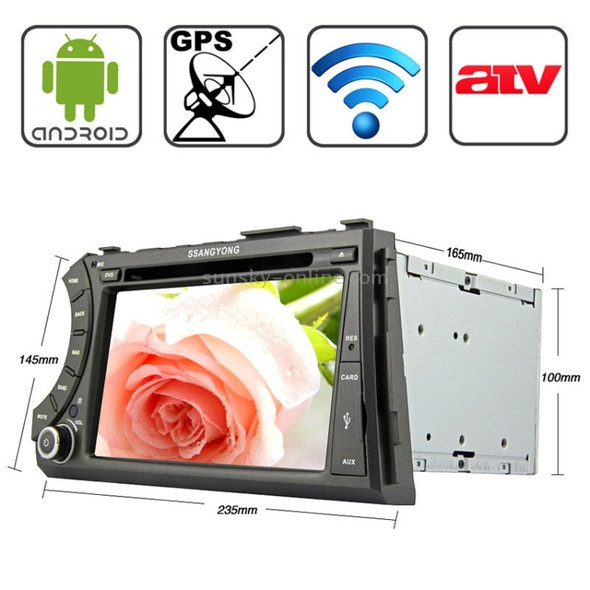 Rungrace 7.0 inch Android 4.2 Multi-Touch Capacitive Screen In-Dash Car DVD Player for Ssangyong Acyton Kyron with WiFi / GPS / RDS / IPOD / Bluetooth /ATV