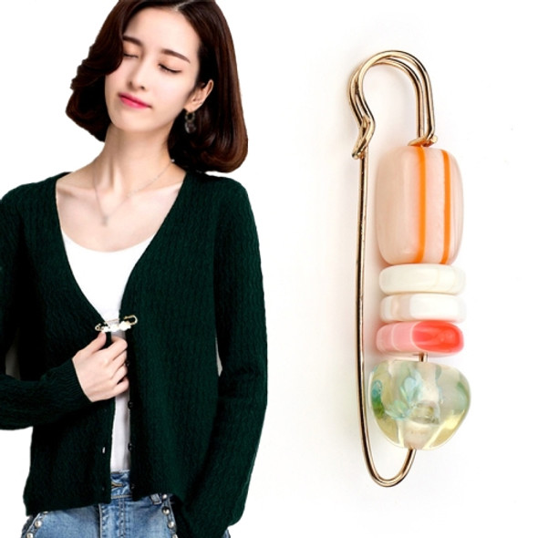 2 PCS Color Beads Metal Buttons Brooch Coat Windbreaker Sweater Jeans Waist Buckle(Style 10)