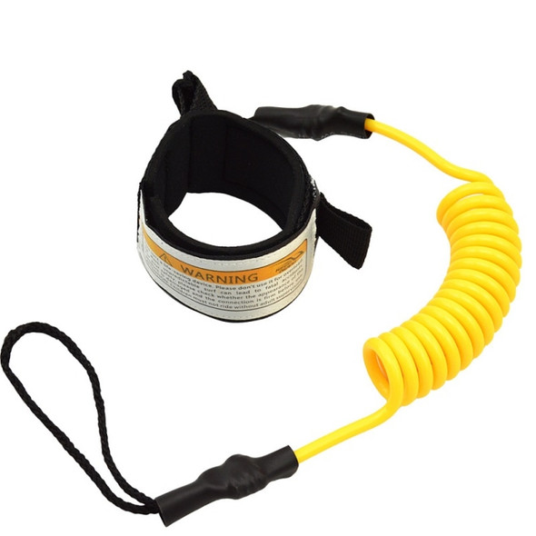 Surf Bodyboard Safety Hand Rope TPU Surfboard Paddle Towing Rope, The Length After Stretching: 1.6m(Yellow)