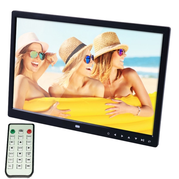 15.0 inch LED Display Digital Photo Frame with Holder / Remote Control, Allwinner, Support USB / SD Card Input / OTG(Black)