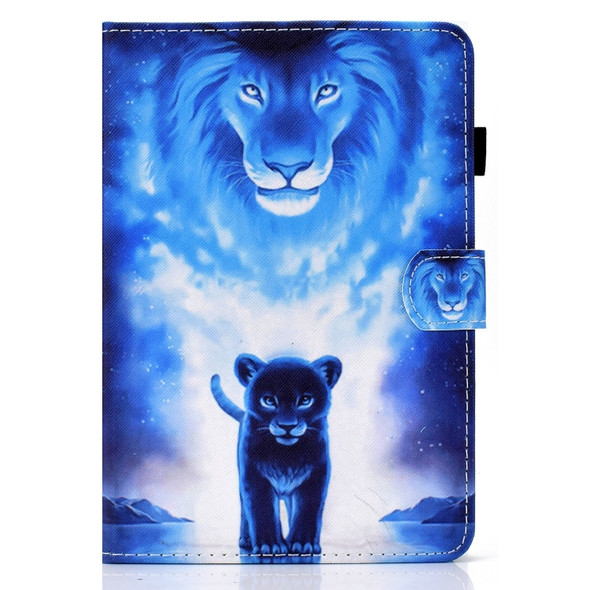 For Amazon Kindle Paperwhite 4 / 3 / 2 / 1 Colored Drawing Horizontal Flip Leather Case with Holder & Card Slots & Sleep / Wake-up Function(Lion)