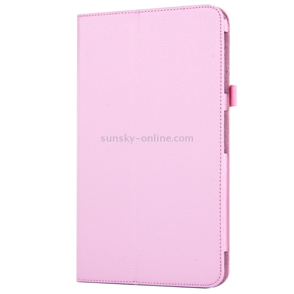 For Galaxy Tab A 10.1 / T580 Litchi Texture Magnetic Horizontal Flip Leather Case with Holder & Sleep / Wake-up Function(Pink)