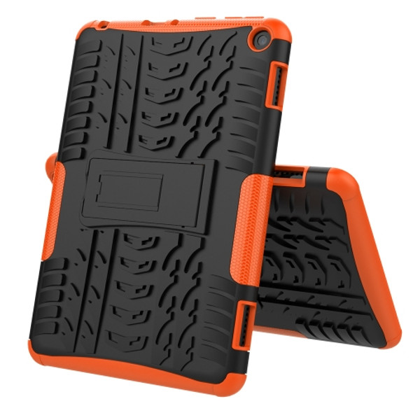 For Amazon Fire HD 8 (2020) Tire Texture Shockproof TPU+PC Protective Case with Holder(Orange)