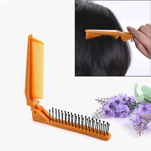 Portable Travel Folding Comb Anti-static Massage Comb(Yellow Wood Grain)