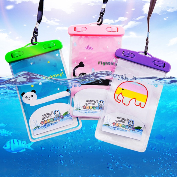 10 PCS Large Outdoor Photo Transparent Waterproof Cartoon Mobile Phone Bag, Style:Elephant