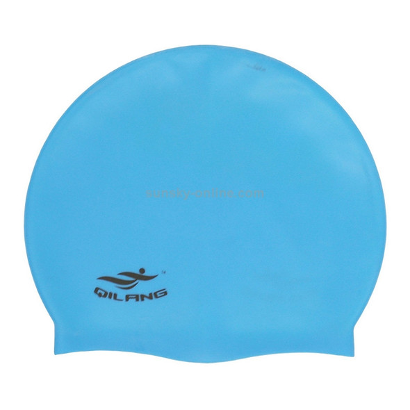 Adult Solid Color Waterproof Silicone Swimming Cap(Sky)