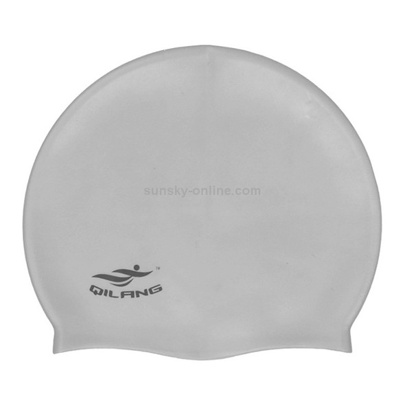 Adult Solid Color Waterproof Silicone Swimming Cap(Silver)