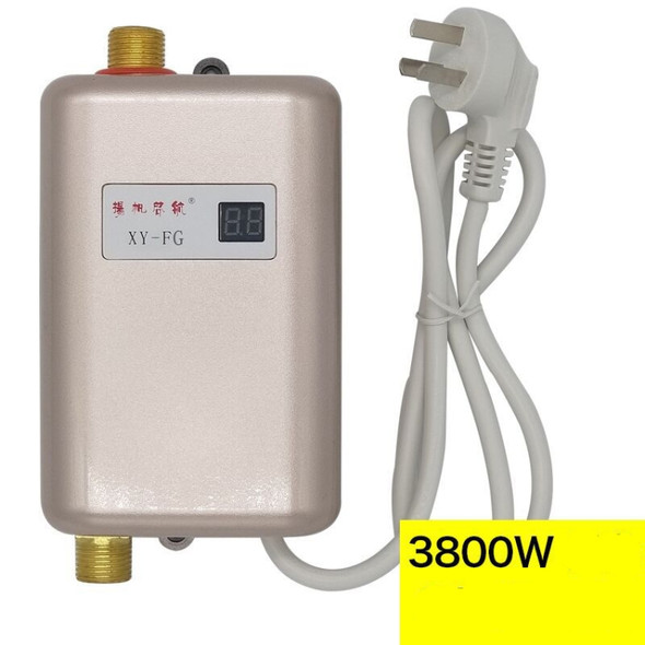 Stainless Steel Instant Kitchen And Bathroom Mini Electric Water Heater(UK Plug 220-240V Gold)