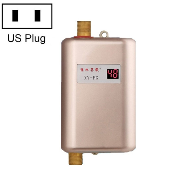 Stainless Steel Instant Kitchen And Bathroom Mini Electric Water Heater(US Plug 110V Gold)