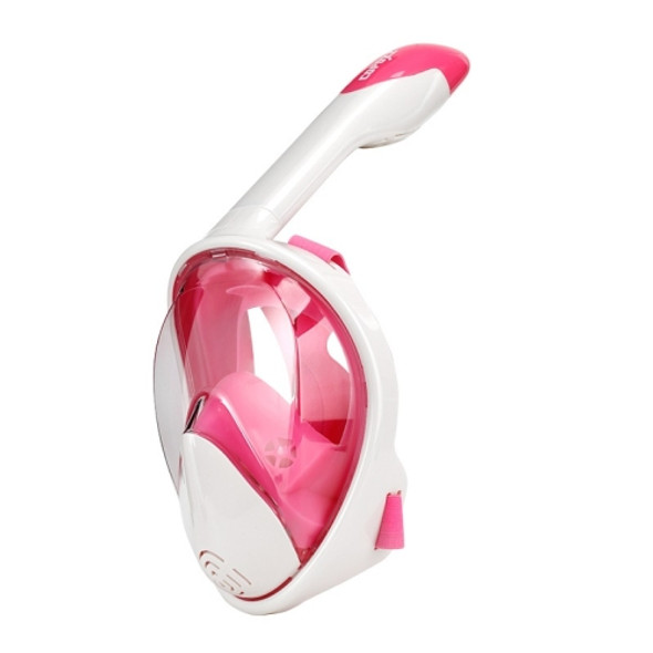COPOZZ Snorkeling Mask Full Dry Snorkel Swimming Equipment, Size: L(White Pink)