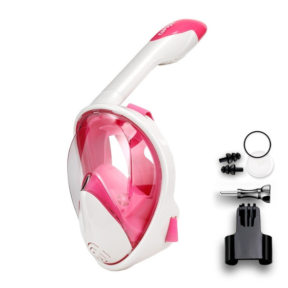 COPOZZ Snorkeling Mask Full Dry Snorkel Swimming Equipment, Size: S(White Pink)