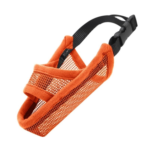 Dog Mouth Cover Anti-Bite Mesh Dog Mouth Cover Medium And Large Dogs Anti-Drop Mask S(Orange)