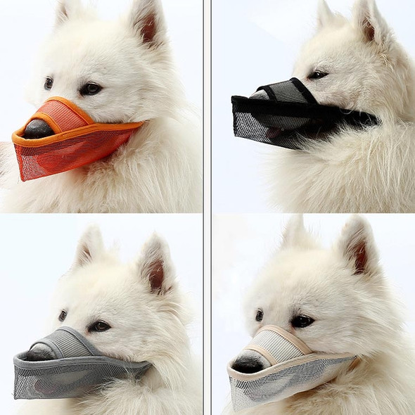 Dog Mouth Cover Anti-Bite Mesh Dog Mouth Cover Medium And Large Dogs Anti-Drop Mask S(Orange)