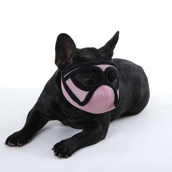 Pet Dog Mouth Cover Mask Flat Face Dog Mouth Cover Anti-Fog And Anti-Dust Mask M(Pink)