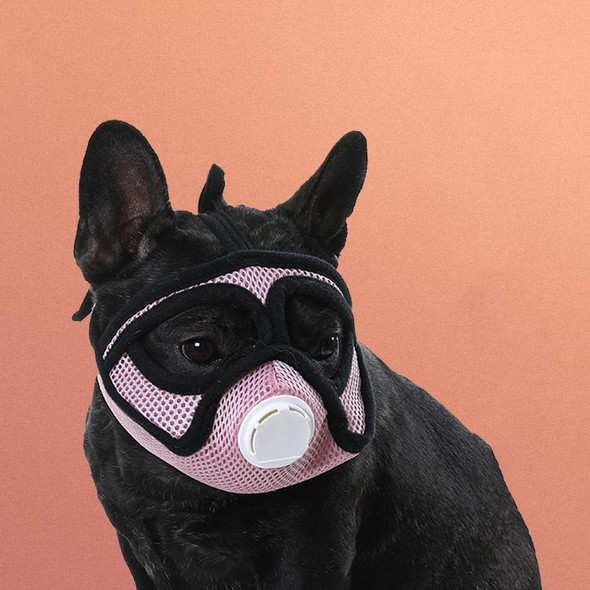 Pet Dog Mouth Cover Mask Flat Face Dog Mouth Cover Anti-Fog And Anti-Dust Mask S(Upgrade Pink)