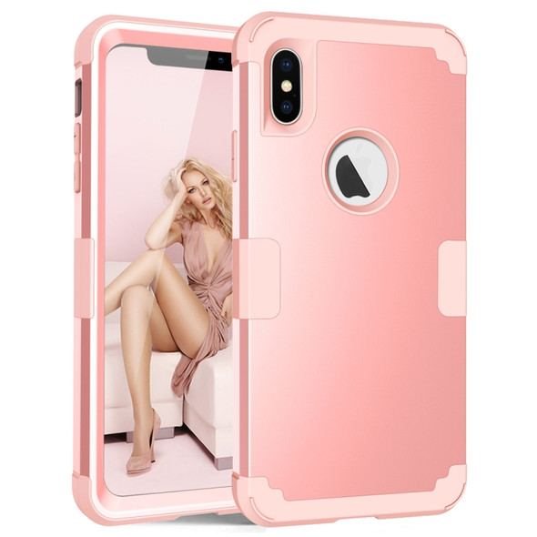 Dropproof PC + Silicone Case for iPhone XS Max (Rose Gold)
