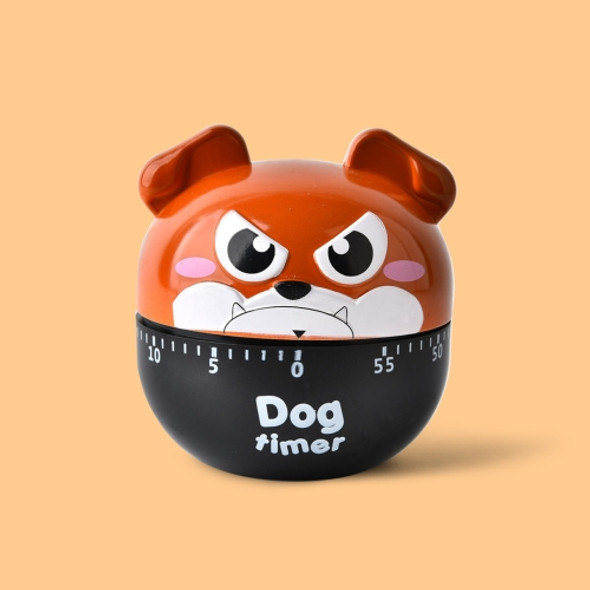 2 PCS Cute Cartoon Puppy Baking Timer Kitchen Mechanical Small Alarm Clock(Dark Brown)